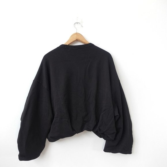Womens Sweater Size Small Cotton Black Cropped Oversized Korea THE PATTERN ROOM - Picture 6 of 8